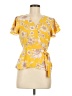 Meraki 100% Polyester Yellow Short Sleeve Blouse Size M - photo 1