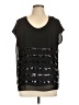 a.n.a. A New Approach 100% Polyester Black Short Sleeve Top Size L - photo 1