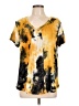 Cha Cha Vente Tie-dye Yellow Short Sleeve Top Size L - photo 1