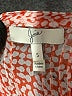 Joie 100% Silk Aztec Or Tribal Print Floral Polka Dots Orange 3/4 Sleeve Silk Top Size S - photo 7