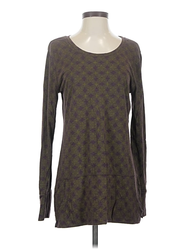 Pre-owned Horny Toad Long Sleeve Top Gray Square Neckline Tops