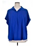 Timeson 100% Polyester Blue Short Sleeve Blouse Size XXL - photo 1