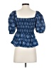 Dizzy Lizzy Blue Short Sleeve Blouse Size S - photo 2