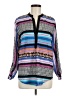 Feathers 100% Polyester Blue Long Sleeve Blouse Size M - photo 1