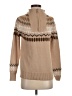 Adrienne Vittadini Chevron-herringbone Tan Turtleneck Sweater Size S - photo 1