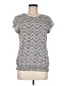 Adrianna Papell Chevron-herringbone Silver Short Sleeve Top Size M - photo 1