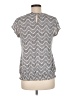 Adrianna Papell Chevron-herringbone Silver Short Sleeve Top Size M - photo 2