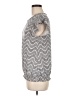 Adrianna Papell Chevron-herringbone Silver Short Sleeve Top Size M - photo 5