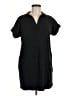Three Dots 100% Cotton Solid Black Casual Dress Size M - photo 1