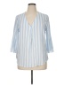 Lascana 100% Viscose Stripes Blue 3/4 Sleeve Blouse Size 14 - photo 1