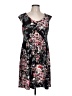 Connected Apparel Print Black Casual Dress Size 10 - photo 1