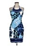 Cache Graphic Blue Cocktail Dress Size 6 - photo 1