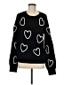 Crown & Ivy Hearts Black Pullover Sweater Size M - photo 1
