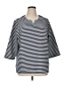 Croft & Barrow Stripes Blue 3/4 Sleeve Top Size 1X - photo 1