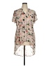 Torrid 100% Polyester Floral Tan Short Sleeve Blouse Size 1X Plus (1) - photo 1