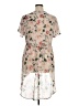 Torrid 100% Polyester Floral Tan Short Sleeve Blouse Size 1X Plus (1) - photo 2