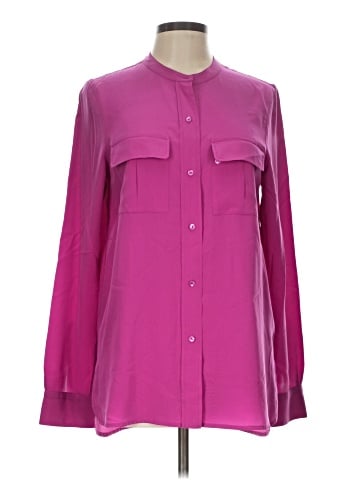 Vince. Long Sleeve Silk Top (view 1)