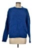 Hooked Up Solid Blue Pullover Sweater Size M - photo 1