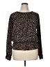 Kaari Blue 100% Polyester Black Long Sleeve Blouse Size XL - photo 1