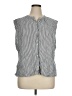 Old Navy Stripes Gray Sleeveless Button-Down Shirt Size XL - photo 1