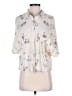 Pull&Bear Floral Ivory 3/4 Sleeve Blouse Size M - photo 1