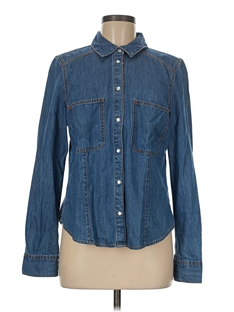Pre-owned Veronica Beard Jeans Long Sleeve Button Down Shirt In Blue