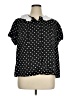 Retro Chic by Torrid Polka Dots Black Short Sleeve Blouse Size 1X (1) - photo 1