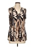 Dana Buchman Animal Print Brown Sleeveless Blouse Size L - photo 1