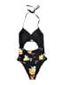 Cupshe Print Black One Piece Swimsuit Size M - photo 1