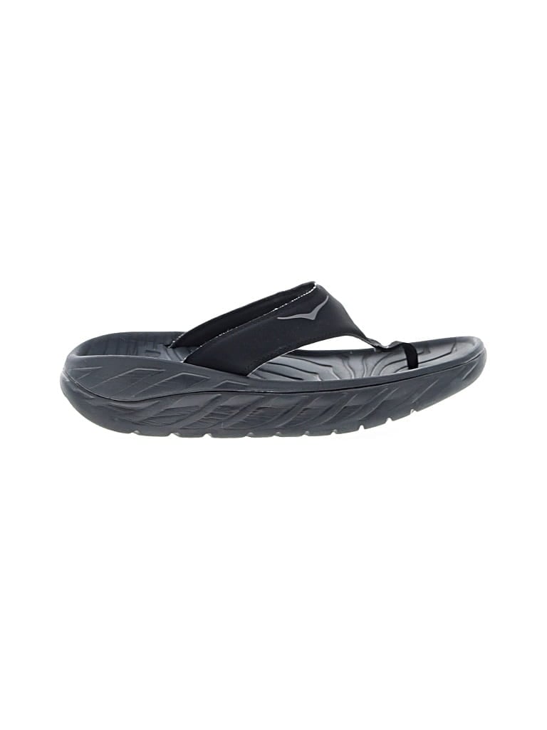 Pre-owned Hoka Flip Flops In Black