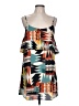 Forever 21 100% Polyester Graphic Teal Casual Dress Size L - photo 1