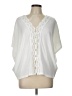 Francesca's White Short Sleeve Blouse Size L - photo 1