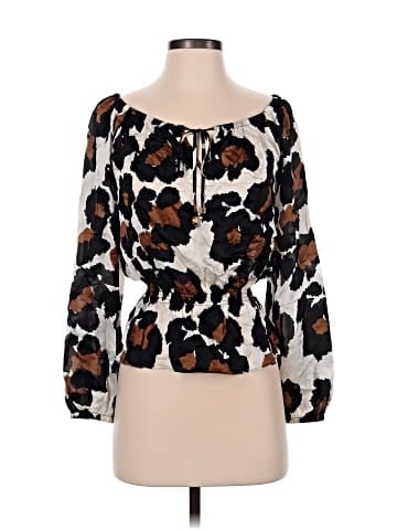 MICHAEL Michael Kors Long Sleeve Silk Top (view 1)
