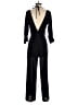 Alice + Olivia 100% Polyester Solid Black Jumpsuit Size XS - photo 2