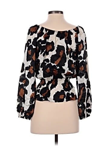 MICHAEL Michael Kors Long Sleeve Silk Top (view 2)