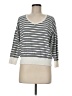 Ann Taylor LOFT Outlet 100% Cotton Stripes Gray Pullover Sweater Size M - photo 1