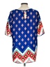 Moa U.S.A. Blue Short Sleeve Blouse Size L (estimated) - photo 2