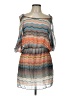 Trac 100% Polyester Chevron-herringbone Orange Casual Dress Size L - photo 1