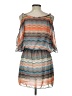Trac 100% Polyester Chevron-herringbone Orange Casual Dress Size L - photo 2