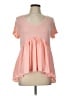 Kaari Blue 100% Polyester Pink Short Sleeve Blouse Size L - photo 1