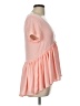 Kaari Blue 100% Polyester Pink Short Sleeve Blouse Size L - photo 4