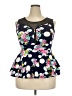 Unbranded Floral Polka Dots Blue Sleeveless Blouse Size XL - XXL - photo 1