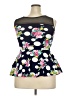 Unbranded Floral Polka Dots Blue Sleeveless Blouse Size XL - XXL - photo 2