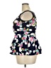 Unbranded Floral Polka Dots Blue Sleeveless Blouse Size XL - XXL - photo 5