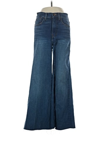Madewell Flared Wide-Leg Crop Jeans in Pelion Wash (view 1)