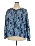 Joie 100% Polyester Paisley Blue Long Sleeve Blouse Size XXL - photo 1