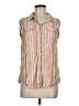 Orvis 100% Linen Stripes Yellow Sleeveless Button-Down Shirt Size M - photo 1