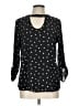 Papermoon 100% Polyester Polka Dots Black 3/4 Sleeve Blouse Size L - photo 1