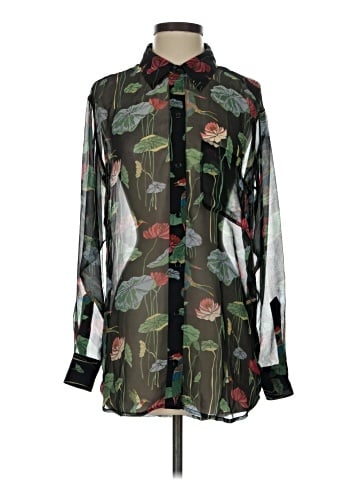Equipment Long Sleeve Silk Top (view 1)