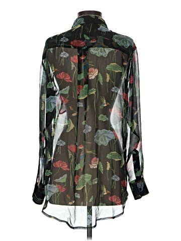 Equipment Long Sleeve Silk Top (view 2)